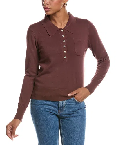 Estellina Knit Polo Shirt In Brown