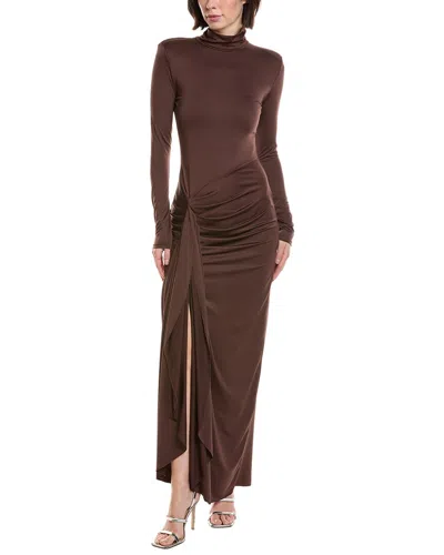 Estellina Long Sleeve Maxi Dress In Brown