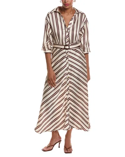 Estellina Printed Midi Dress In Tan