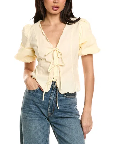 Estellina Self-tie Top In Yellow