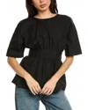 Estellina Solid Blouse In Black
