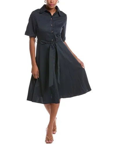 Estellina Solid Midi Dress In Black