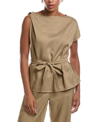 Estellina Woven Top In Brown