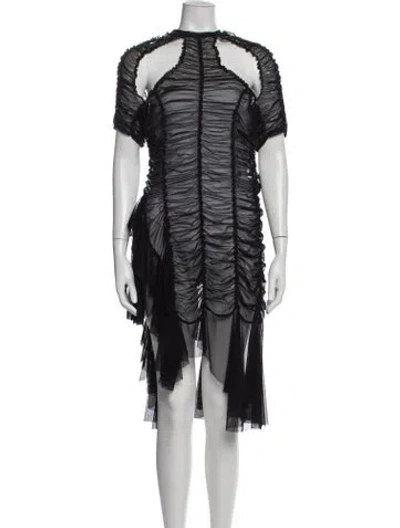 Pre-owned Ester Manas Asymmetrical Mini Dress In Black