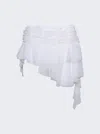 Ester Manas White Ruched Miniskirt In White
