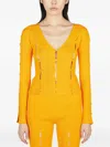 Ester Manas Ribbed-knit Cardigan In Orange