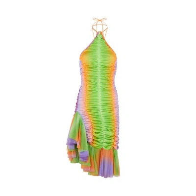 Ester Manas Sunset Beach Ruched Dress In Multicolour