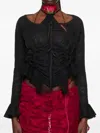 Ester Manas Ruffled Cardigan In Black