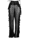 Ester Manas Mermaid Lace Ruffled Pants In Black