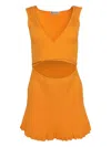 Ester Manas V-neck Knit Dress In Orange