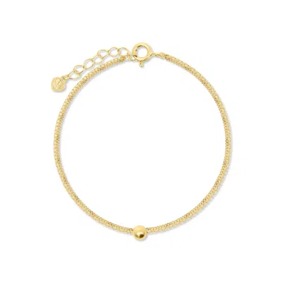 Esterah Women's Gold Ball Double Chain Bracelet