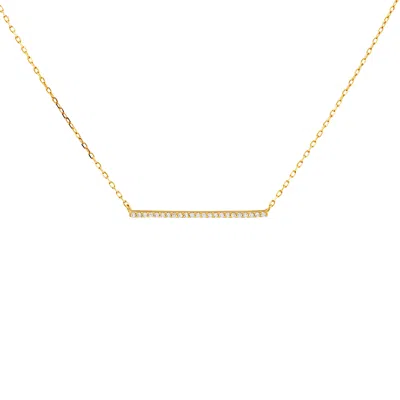 Esterah Women's Gold Bar Necklace With Cubic Zirconia