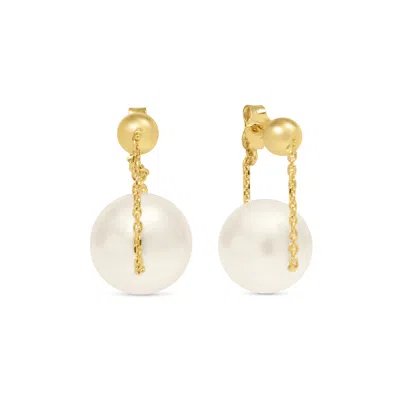 Esterah Women's Gold Chain Pearl Drop Earrings