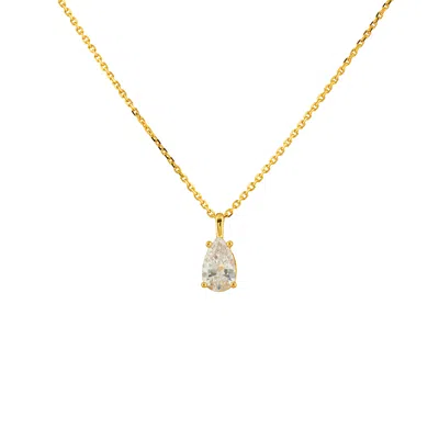 Esterah Women's Gold Cz Pear Cut Necklace