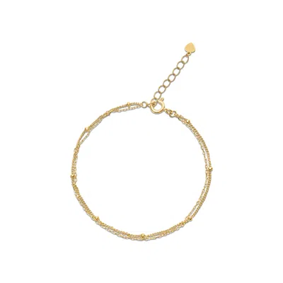 Esterah Women's Gold Double Bobble Chain Bracelet