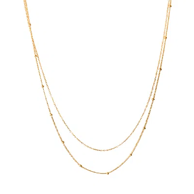 Esterah Women's Gold Double Chain Beaded Necklace
