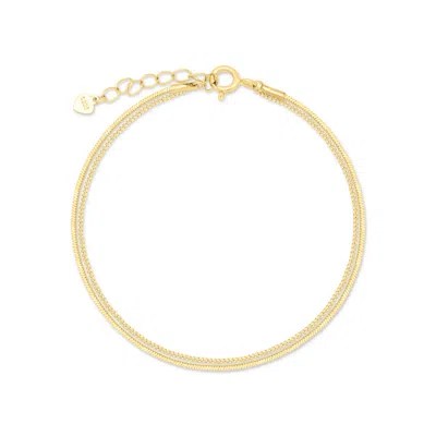 Esterah Women's Gold Double Chain Bracelet