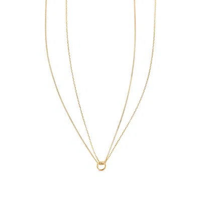 Esterah Women's Gold Double Layered Circle Necklace