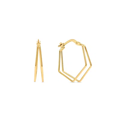 Esterah Women's Gold Geometric Hoop Earrings