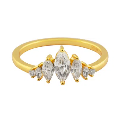 Esterah Women's Gold Marquise Cz Ring