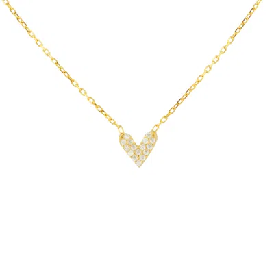 Esterah Women's Gold Mini Pink Heart Necklace