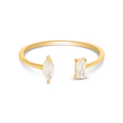 Esterah Women's Gold Open Marquise & Baguette Ring