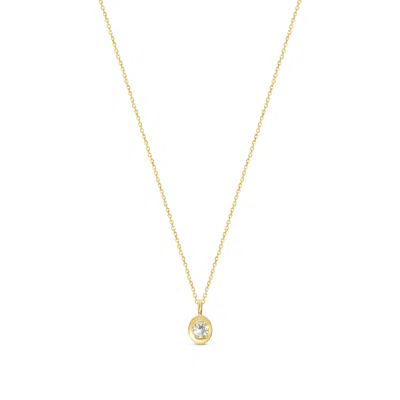 Esterah Women's Gold Oval Bezel Pendant Necklace