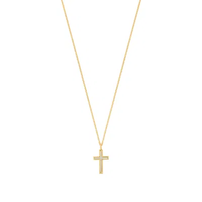 Esterah Women's Gold Pearl Cross Necklace