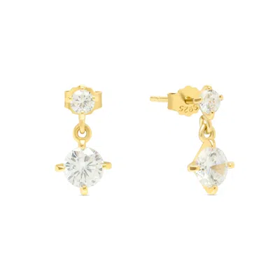 Esterah Women's Gold Rina Crystal Drop Studs