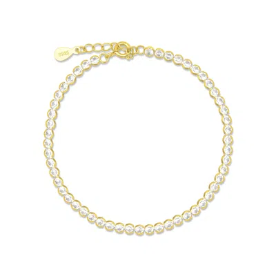 Esterah Women's Gold Round Tennis Bracelet