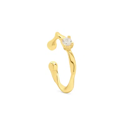 Esterah Women's Gold Solitaire Ear Cuff