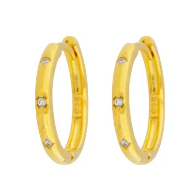 Esterah Women's Gold Starry Huggie Earrings