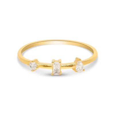 Esterah Women's Gold Triple Stone Ring
