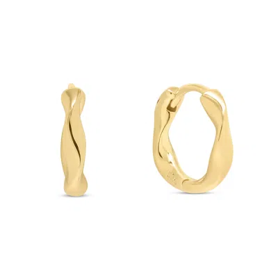 Esterah Women's Gold Twist Huggie Hoops