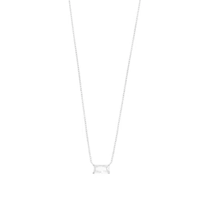 Esterah Women's Silver Baguette Necklace