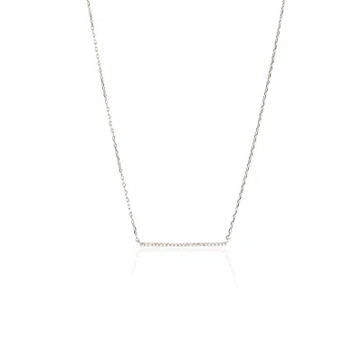 Esterah Women's Silver Bar Necklace With Cubic Zirconia