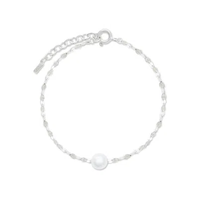 Esterah Women's Silver Floating Pearl Bracelet