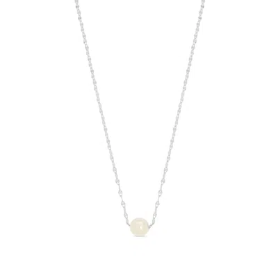 Esterah Women's Silver Floating Pearl Necklace In White