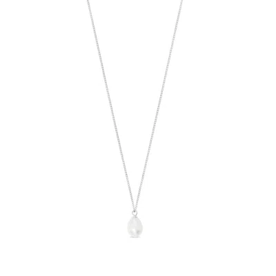 Esterah Women's Silver Pearl Drop Necklace