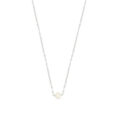Esterah Women's Silver Petit Floating Pearl Necklace