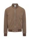 Esterno Sleek Bomber Jacket With Zip Closure In Multi