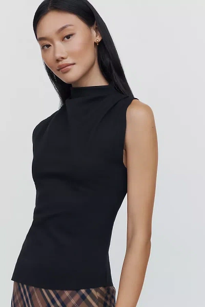 Esthé Draped Asymmetrical Top In Black