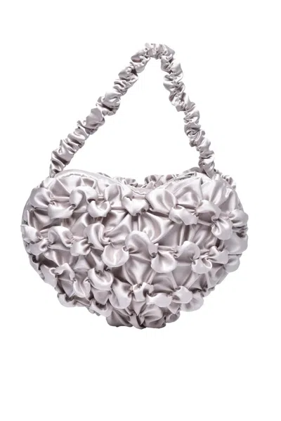 Esthé Shoulder Bag Satin - Pearl Grey In Gray