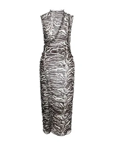 Esthé Woman Midi Dress Dark Brown Size Xs Polyester