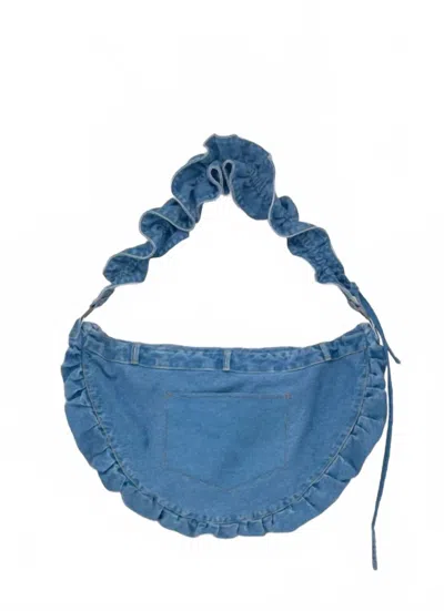 Esthé Women's Ruffle Denim Crossbody Bag In Blue