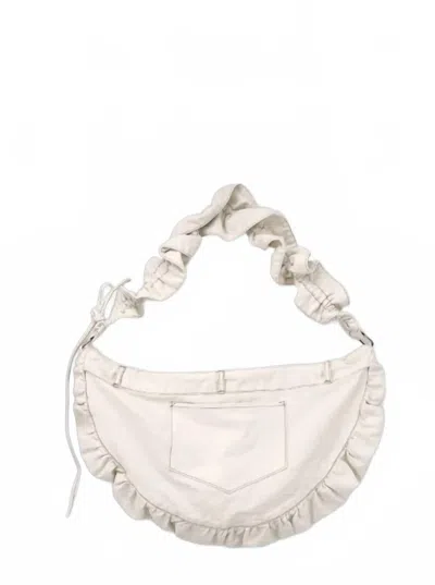 Esthé Women's Ruffle Denim Crossbody Bag In Cream In White