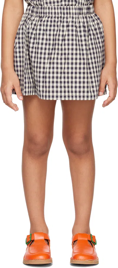 Esther Kids Black & White Emma Skirt In Black Gingham-01