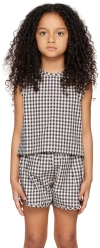 Esther Kids Black & White Mariela Tank Top In Black Gingham-01