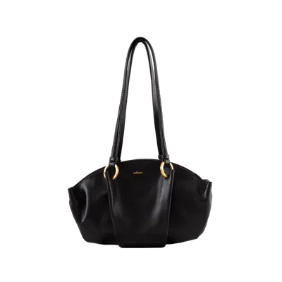 Esthera 0707 Leather Shoulder Bag In Black