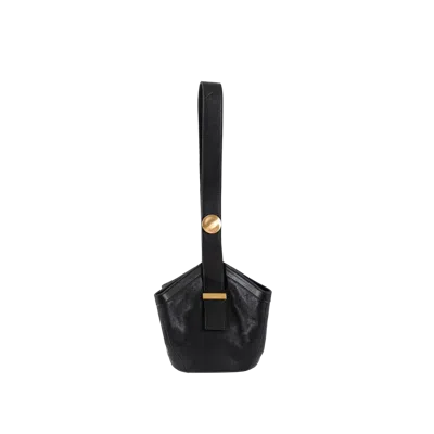 Esthera 1111am Leather Shoulder Bag In Black